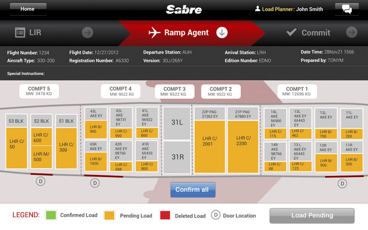 Sabre Load Planner